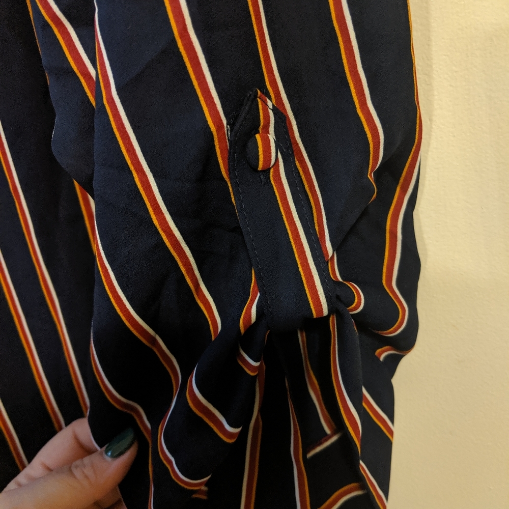 Navy Striped Blouse - Picture 4 of 6